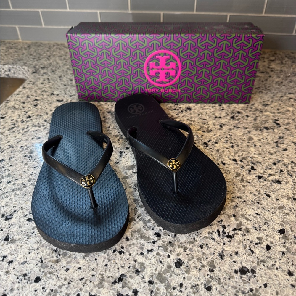 Tory Burch Black Flip Flops